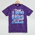 Proud Lil Brother Of 2025 Graduate College Shirt Graduation Mineral Wash Tshirts Mineral Purple