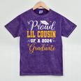 Proud Lil Cousin Of A Class 2024 Graduate Senior Graduation Mineral Wash Tshirts Mineral Purple