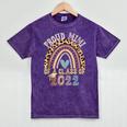 Proud Mimi Of a Class Of 2022 Graduate Graduation Rainbow Mineral Wash Tshirts Mineral Purple