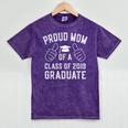 Proud Mom Of a 2019 Graduate Graduation Mineral Wash Tshirts Mineral Purple