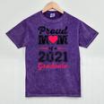 Proud Mom Of A 2021 Graduate Senior Graduation Mineral Wash Tshirts Mineral Purple