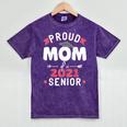 Proud Mom Of a 2021 Senior Year School Graduation Party Mineral Wash Tshirts Mineral Purple