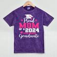 Proud Mom Of 2024 5th Grade Graduate Mother Graduation Mineral Wash Tshirts Mineral Purple
