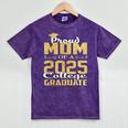 Proud Mom Of 2025 Graduate College Shirt Graduation Mineral Wash Tshirts Mineral Purple