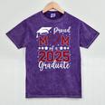 Proud Mom Of 2025 Senior Graduate Matching Family Graduation Mineral Wash Tshirts Mineral Purple