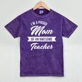 Proud Mom Of An Awesome Teacher Shirt Cute Graduation For Men Women Mineral Wash Tshirts Mineral Purple