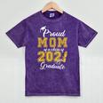 Proud Mom Of a Class Of 2021 Graduate Graduation Senior 2021 Mineral Wash Tshirts Mineral Purple