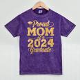 Proud Mom Of a Class Of 2024 Graduate Senior Graduation Mineral Wash Tshirts Mineral Purple