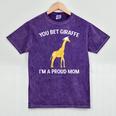 Proud Mom Graduation Shirt You Bet Giraffe Graduate Pun Mineral Wash Tshirts Mineral Purple