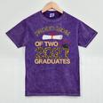 Proud Mom Of Two 2021 Graduates Twin Mama Graduation Leopard Mineral Wash Tshirts Mineral Purple