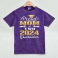 Proud Mom Of Two 2024 Graduate Class 2024 Graduation Family Premium Mineral Wash Tshirts Mineral Purple