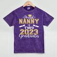 Proud Nanny Of Two 2023 Graduate Class 2023 Graduation Mineral Wash Tshirts Mineral Purple
