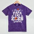 Proud Papa Of A 2026 Senior Football Graduation Dad Mineral Wash Tshirts Mineral Purple
