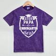 Proud Papa Of a Kindergarten Grad Father Graduation Shirt Mineral Wash Tshirts Mineral Purple