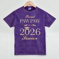 Proud Pawpaw Of A 2026 Senior Graduate Graduation Mineral Wash Tshirts Mineral Purple