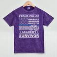 Proud Police Academy Survivor Graduation Mineral Wash Tshirts Mineral Purple