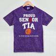 Proud Senior Tia 2026 Graduation Basketball Player Mineral Wash Tshirts Mineral Purple