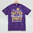 Proud Sister Of 2023 College Graduate Family 23 Graduation Mineral Wash Tshirts Mineral Purple