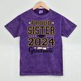 Proud Sister Of A 2024 Graduate Senior Graduation Mineral Wash Tshirts Mineral Purple