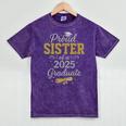 Proud Sister Of a 2025 Graduate Senior Graduation Women Mineral Wash Tshirts Mineral Purple
