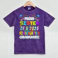 Proud SISTER Of a 2025 Kindergarten Graduate Graduation Mineral Wash Tshirts Mineral Purple