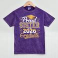 Proud Sister Of 2026 Graduate College Graduation Hat Party Mineral Wash Tshirts Mineral Purple