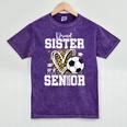 Proud Sister Of A 2026 Senior Soccer Graduation Leopard Mineral Wash Tshirts Mineral Purple