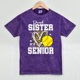 Proud Sister Of A 2026 Senior Softball Graduation Leopard Mineral Wash Tshirts Mineral Purple