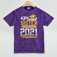 Proud Sister Of a Class Of 2021 Graduate Senior Graduation Mineral Wash Tshirts Mineral Purple