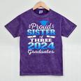 Proud Sister Of Three 2024 Graduate 23 Class Graduation Mineral Wash Tshirts Mineral Purple