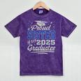 Proud Sister Of Two Class Of 2025 Graduates Twins Graduation Mineral Wash Tshirts Mineral Purple
