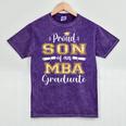 Proud Son Of 2023 Class MBA Graduate Family Graduation Mineral Wash Tshirts Mineral Purple