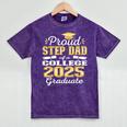 Proud Step Dad Of 2025 College Graduate Family 25 Graduation Mineral Wash Tshirts Mineral Purple