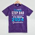 Proud Step Dad Of 5th Grade Graduate 2024 Family Graduation Mineral Wash Tshirts Mineral Purple