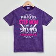 Proud Step Mom Of 2019 Graduate Class 2019 Tshirt Graduation Mineral Wash Tshirts Mineral Purple