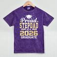 Proud Stepdad Of A 2026 Graduate Class Of Graduation Premium Tri-Blend Mineral Wash Tshirts Mineral Purple
