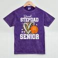 Proud Stepdad Of A 2026 Senior Basketball Graduation Leopard Mineral Wash Tshirts Mineral Purple