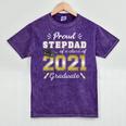 Proud Stepdad Class Of 2021 Graduate Senior 21 Graduation Mineral Wash Tshirts Mineral Purple