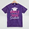 Proud Uncle Of a Class Of 2026 Graduate For Graduation Mineral Wash Tshirts Mineral Purple