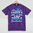 Proud Uncle Of Two 2024 Graduate Class 2024 Graduation Mineral Wash Tshirts Mineral Purple