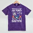 Proud US Air Force Sister Flag Air Force Graduation Sister Mineral Wash Tshirts Mineral Purple