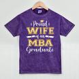 Proud Wife Of 2023 Class MBA Graduate Family Graduation Mineral Wash Tshirts Mineral Purple