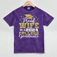 Proud Wife Of 2024 College Graduate Family 24 Graduation Mineral Wash Tshirts Mineral Purple