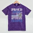 Proud Wife Of a State Trooper Police Officer Graduation Mineral Wash Tshirts Mineral Purple