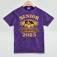 Proud Wrestler Graduation Apparel For Supporters And Seniors Mineral Wash Tshirts Mineral Purple