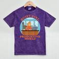 Quiet Girl Productive World Introvert Office Staff Secretary Mineral Wash Tshirts Mineral Purple