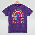 Rainbow Last Day Of 2nd Grade Teacher Student Graduation For Men Women Kids Mineral Wash Tshirts Mineral Purple