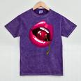 Rainbow Lips With a Cherry In The Mouth 80s Nostalgia Premium Tri-Blend Mineral Wash Tshirts Mineral Purple Rainbow Lips With a Cherry In The Mouth 80s Nostalgia Premium Tri-Blend Mineral Wash Tshirts Mineral Purple