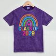 Rainbow Senior 2029 Shirt Class Of 2029 Cute Graduation Mineral Wash Tshirts Mineral Purple