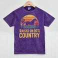 Raised On 90’s Country Horse Retro Nostalgia Western Music Mineral Wash Tshirts Mineral Purple